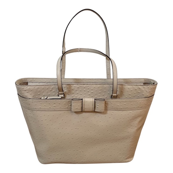 Brand New Luxurious Beige Leather Large Designer Tote Bag by Kate Spade - Picture 2 of 11